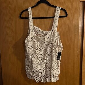 Torrid Cream Lace Tank Top